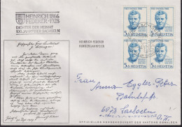 1966 Schweiz, Brief, Mi:CH 836 Zum:CH B 128, 100 Jahrfeier Heinrich Federer, In Sachseln - Storia Postale