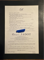 Octave Jadot *1881 On +1951 Bruxelles Uccle Epoux Meeus Stevens De Strycker Genart D’Arripe Van De Put KUL Charbonnages - Overlijden