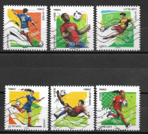 France 2016 Oblitéré Autoadhésif  N° 1278 - 1280 - 1282 - 1283 - 1286 - 1287   -   Football  10 Gestes Préférés  - " - Used Stamps