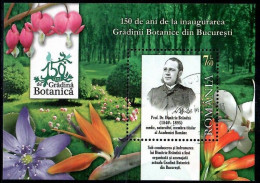Romania, 2010 CTO, Mi. Bl. Nr. 471,  Prof. Dr. Dimitrie Brândză (1846-1895), Botanic Garden Bucuresti - Usati