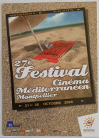 CINEMA - 27ème Festival Méditerranéen - Ticket Entrée Ciné Sur La Plage Sous Un Parasol - Carte Publicitaire - Autres & Non Classés