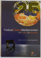 CINEMA - 25ème Festival Méditerranéen - Fauteuil Ciné / Globe Terrestre - Carte Publicitaire - Sonstige & Ohne Zuordnung