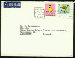 Br Australia, Adelaide 1966 Cover > Denmark #bel-1046 - Brieven En Documenten