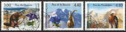 France 1996 - Mi 3145/47 - YT 2997/99 ( Fauna Of National Parks ) Complete Set - Oblitérés