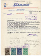 1959. YUGOSLAVIA,CROATIA,ZAGREB,SLJEME,TRADEMARK,LETTER TO STATE MINISTRY ON LETTERHEAD,4 REVENUE STAMPS - Briefe U. Dokumente