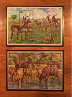 Rwanda 1975 Antelopes M/S X2 MNH Yv 45 & 46 - Nuevos