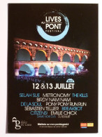 PONT DU GARD - Vue Du Pont De Nuit , Avec Un éclairage Bleu Et Rouge - Carte Publicitaire Festival - Sonstige & Ohne Zuordnung