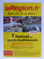 SPORTS TRADITIONNELS - Taureau / Course Camarguaise, Joutes, Voile ... - Carte Publicitaire Festival Mèze 2012 - Autres & Non Classés