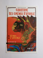 AFRIQUE / CINEMA - Illustration Visage Continent Africain - Bridget - CB / Carte Publicitaire Caravane Cinémas D'Afrique - Autres & Non Classés