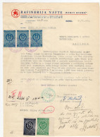 1954. YUGOSLAVIA,CROATIA,RIJEKA,BORIS KIDRIČ REFINERY,DRAGON TRADEMARK,LETTERHEAD,5 STATE REVENUE STAMPS - Storia Postale