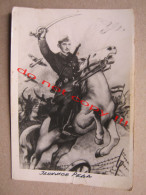 Yugoslavia / Memory From The Army, VOJNIČKA USPOMENA - Soldier On Horseback With Saber, Battle, Planes ( Photo Montage ) - Guerre, Militaire