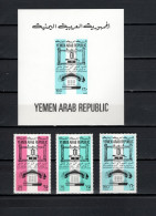 Yemen Arab Republic 1976 Space, Telephone Centenary Set Of 3 + S/s MNH - Asien