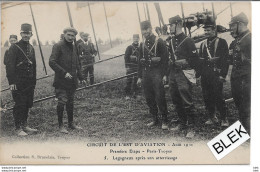 Aviation : Circuit De L ' Est  1910 :  Premiere étape  : Paris Troyes .  Legagneux  Après Son Atterrissage  . - Flieger