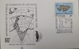 D)1964, ARGENTINA, FIRST DAY COVER, ISSUE, 60TH ANNIVERSARY OF ARGENTINE SOVEREIGNTY OVER THE FALKLAND ISLANDS, SOUTH OR - Autres & Non Classés