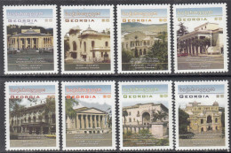 2005 Georgia Theatres Drama Architecture Complete Set Of 8  MNH - Géorgie