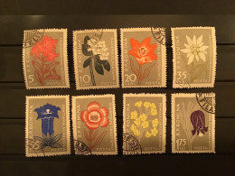 Romania 1957 Flowers Used SG 2513-20 Yv 1517-24 Mi 1647-54 - Used Stamps