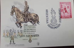 D)1962, ARGENTINA, FIRST DAY COVER, ISSUE, CL ANNIVERSARY OF THE GENERAL SAN MARTÍN'S HORSE GRENADE REGIMENT, FDC - Autres & Non Classés