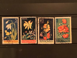 Romania 1956 Flowers Used SG 2454-7 Yv 1469-72 Mi 1589-92 - Used Stamps