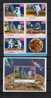 Yemen Kingdom 1969 Space, Apollo 11 Moonlanding Block Of 6 + S/s MNH - Asie