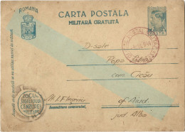 ROMANIA 1944 FREE MILITARY POSTCARD, MILITARY CENSORED, OPM 5825, POSTCARD STATIONERY - Storia Postale Seconda Guerra Mondiale