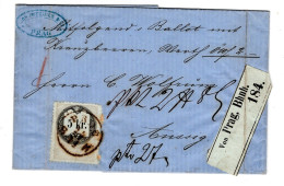 1864 , 5 Kr. Fiskal-Marke  , Klar " PRAG-BH " , Kpl. Wert -Brief, Voller  Inhalt , Mit Paket-Zettel,#134 - Briefe U. Dokumente