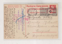 SWITZERLAND  1917 Censored Postal Stationery To Serbia Austria - Lettres & Documents