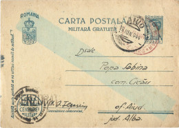 ROMANIA 1944 FREE MILITARY POSTCARD, MILITARY CENSORED, OPM 5825, POSTCARD STATIONERY - Cartas De La Segunda Guerra Mundial