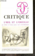 Critique - Mai 1981, N°408 - L'oeil Et L'oreille, Du Concu Au Percu Dans L'art Contemporain- L'ecriture Du Musicien: Le - Andere Tijdschriften
