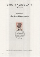 Germany Deutschland 1975-04 Ferdinand SAUERBUCH, German Surgeon, Medicine, Canceled In Berlin - 1974-1980