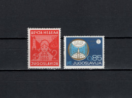 Yugoslavia 1960/1967 Space, Children With Rocket, IAF Congress 2 Stamps MNH - Europe