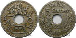 Tunisie - Protectorat Français - Naceur Bey - 5 Centimes 1920-AH1339 Petit Module - TTB/XF40 - Mon5555 - Túnez