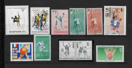 P14 Lot De Timbres Neufs Et 2 Blocs Basket-ball 2 Scans MNH - Basketbal