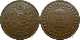 Tunisie - Protectorat Français - Naceur Bey - 10 Centimes 1916-AH1334 - TTB/XF40 - Mon5922 - Tunesien