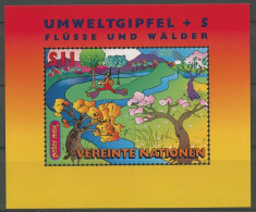 UNO Wien 1997 Umweltgipfel Flüsse U. Wälder Block 8 Postfrisch (C14135) - Blocks & Kleinbögen