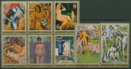 Ajman 1971 Gemälde Franz. Maler 817/24 A ZD Postfrisch (C30195) - Ajman