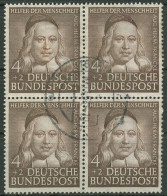 Bund 1953 Wohlfahrt: Helfer D. Menschheit A. H. Francke 173 4er-Block Gestempelt - Gebraucht