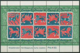 Schweden 1974 Weihnachten Stickerei Uppland Block 6 Postfrisch (C92305) - Blokken & Velletjes