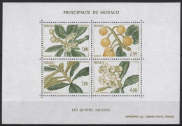 Monaco 1985 Vier Jahreszeiten Wollmispel Block 29 Postfrisch (C91379) - Blocks & Sheetlets