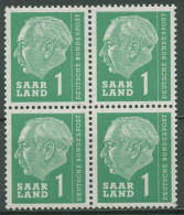 OPD Saarbrücken 1957 Bundespräsident Theodor Heuss 380 4er-Block Postfrisch - Ungebraucht