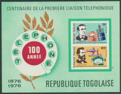 Togo 1976 100 Jahre Telefon Edison Bell Block 102 B Postfrisch (C28842) - Togo (1960-...)