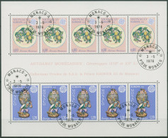 Monaco 1976 Europa CEPT Kunsthandwerk Keramik Block 10 Gestempelt (C97775) - Blocks & Sheetlets