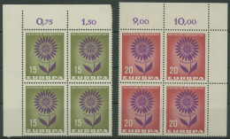 Bund 1964 Europa CEPT Blume 445/46 4er-Block Ecke Postfrisch (R19987) - Unused Stamps