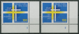 Bund 1993 Theologe Birger Forell Formnummer 1693 Ecke 4 FN 1,2 Postfrisch(E2169) - Unused Stamps