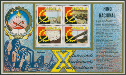 Angola 1985 10 J. Unabhängigkeit Zement Quarz Holz Block 8 Postfrisch (SG40517) - Angola