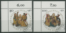 Bund 1993 Weihnachten Reliefs 1707/08 Ecke 1 Gestempelt (E2200) - Oblitérés