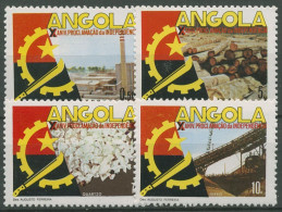 Angola 1985 10 Jahre Unabhängigkeit Zement Quarz Holz 730/33 Postfrisch - Angola