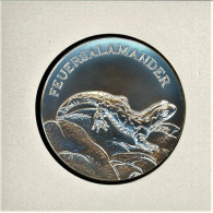 Schweiz Medaillenblatt Tiere Der Heimat Feuersalamander Medaille Silber (RH48 - Other & Unclassified