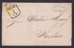 Österreich Brief EF 2 Kr. Gelb Mit Achteck-Stempel PRAG Nach Warschau 1862 - Cartas & Documentos