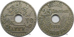 Tunisie - Protectorat Français - Naceur Bey - 25 Centimes 1919-AH1337 - TTB/XF45 - Mon5558 - Tunesië