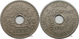 Tunisie - Protectorat Français - Naceur Bey - 25 Centimes 1919-AH1337 - TTB+/AU50 - Mon6013 - Tunesië